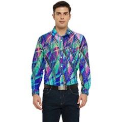 Title Wave, Blue, Crashing, Wave, Natuere, Abstact, File Img 20201219 024243 200 Men s Long Sleeve Pocket Shirt  by ScottFreeArt