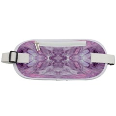 Pink Grey Repeats Rounded Waist Pouch by kaleidomarblingart