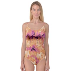 Yellow And Pink Abstract Camisole Leotard  by Dazzleway
