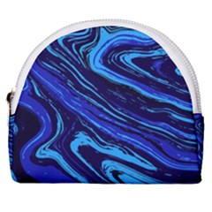 Blue Vivid Marble Pattern 16 Horseshoe Style Canvas Pouch by goljakoff