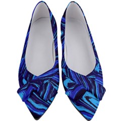 Blue Vivid Marble Pattern 16 Women s Bow Heels by goljakoff