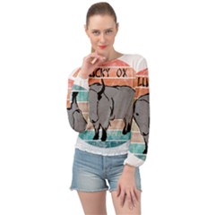 Chinese New Year ¨c Year Of The Ox Banded Bottom Chiffon Top by Valentinaart