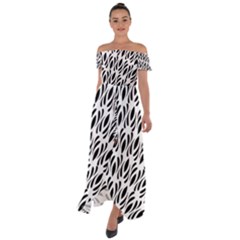 Vertical Off Shoulder Open Front Chiffon Dress by Sobalvarro