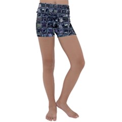 Funky Mosaic  Kids  Lightweight Velour Yoga Shorts by MRNStudios