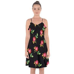 Roses  Ruffle Detail Chiffon Dress by grafikamaria