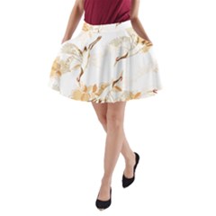 Birds And Flowers  A-line Pocket Skirt by Sobalvarro