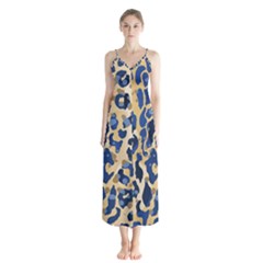 Leopard Skin  Button Up Chiffon Maxi Dress by Sobalvarro