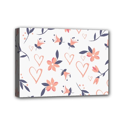 Flowers And Hearts Mini Canvas 7  X 5  (stretched) by Sobalvarro