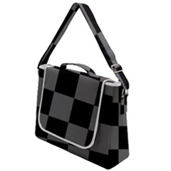 Black Gingham Check Pattern Box Up Messenger Bag by yoursparklingshop