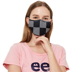 Black Gingham Check Pattern Fitted Cloth Face Mask (adult) by yoursparklingshop