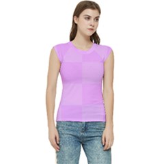 Pink Gingham Check Squares Women s Raglan Cap Sleeve Tee by yoursparklingshop