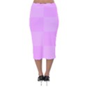 Pink Gingham Check Squares Velvet Midi Pencil Skirt View2