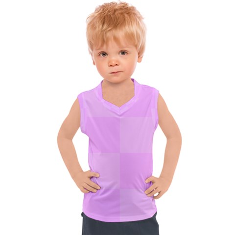 Pink Gingham Check Squares Kids  Sport Tank Top by yoursparklingshop