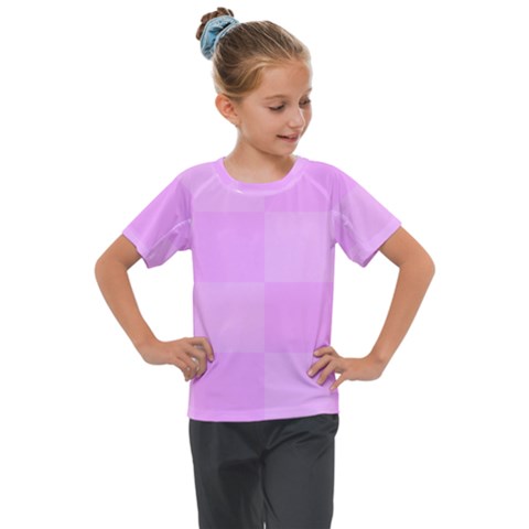 Pink Gingham Check Squares Kids  Mesh Piece Tee by yoursparklingshop