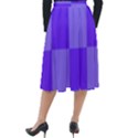 Purple Gingham Check Squares Pattern Classic Velour Midi Skirt  View2