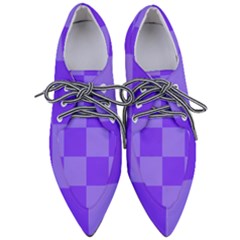 Purple Gingham Check Squares Pattern Pointed Oxford Shoes by yoursparklingshop