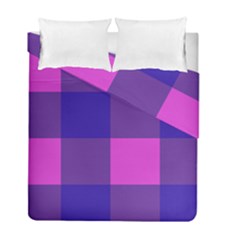 Blue And Pink Buffalo Plaid Check Squares Pattern Duvet Cover Double Side (full/ Double Size) by yoursparklingshop