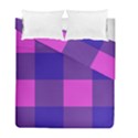 Blue And Pink Buffalo Plaid Check Squares Pattern Duvet Cover Double Side (Full/ Double Size) View2