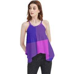 Blue And Pink Buffalo Plaid Check Squares Pattern Flowy Camisole Tank Top by yoursparklingshop