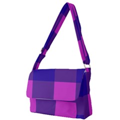 Blue And Pink Buffalo Plaid Check Squares Pattern Full Print Messenger Bag (s) by yoursparklingshop