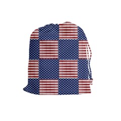 Red White Blue Stars And Stripes Drawstring Pouch (large) by yoursparklingshop