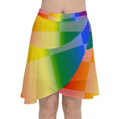 Lgbt Rainbow Buffalo Check Lgbtq Pride Squares Pattern Chiffon Wrap Front Skirt by yoursparklingshop