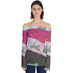 Iraq Off Shoulder Long Sleeve Top by AwesomeFlags