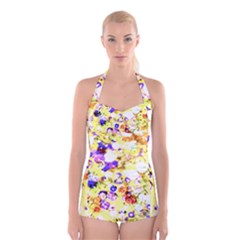 Sequins And Pins Boyleg Halter Swimsuit  by essentialimage