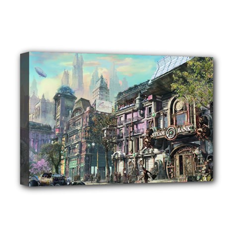 Steampunk Town  Deluxe Canvas 18  X 12  (stretched) by 2853937