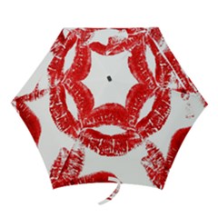Red Lipsticks Lips Make Up Makeup Mini Folding Umbrellas by Dutashop