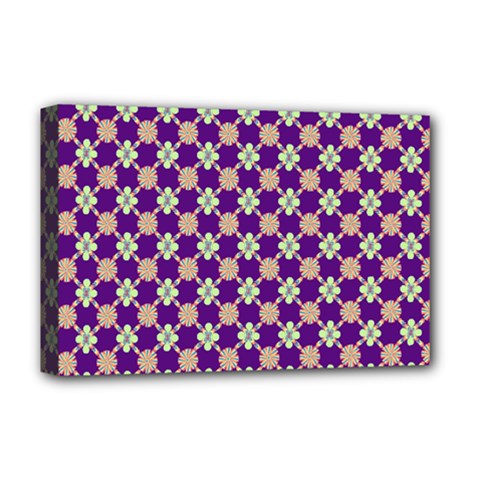 Flower Blocks Deluxe Canvas 18  X 12  (stretched) by Sparkle