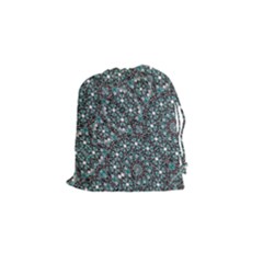 Intricate Texture Ornate Camouflage Pattern Drawstring Pouch (small) by dflcprintsclothing