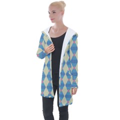 Pattern Texture Chevron Longline Hooded Cardigan by Dutashop