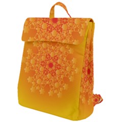 Fractal Yellow Orange Flap Top Backpack by Dutashop