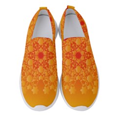 Fractal Yellow Orange Women s Slip On Sneakers by Dutashop