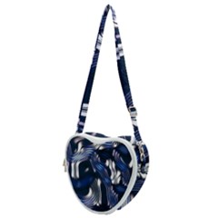 Structure Blue Background Heart Shoulder Bag by Dutashop