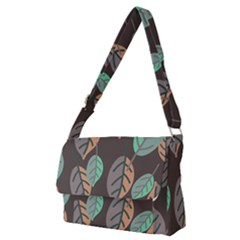 Leaf Brown Full Print Messenger Bag (m) by Dutashop