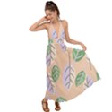 Leaf Pink Backless Maxi Beach Dress View1