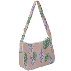 Leaf Pink Zip Up Shoulder Bag by Dutashop