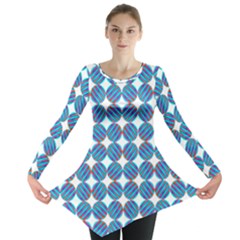 Geometric Dots Pattern Long Sleeve Tunic  by Dutashop