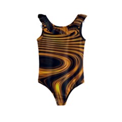Wave Abstract Lines Kids  Frill Swimsuit by Dutashop