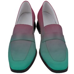 Teal Sangria Women s Chunky Heel Loafers