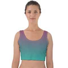 Teal Sangria Velvet Crop Top by SpangleCustomWear