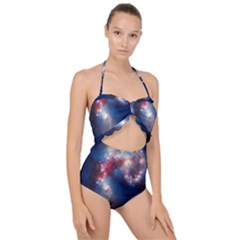 Galaxy Scallop Top Cut Out Swimsuit by ExtraAwesomeSauce