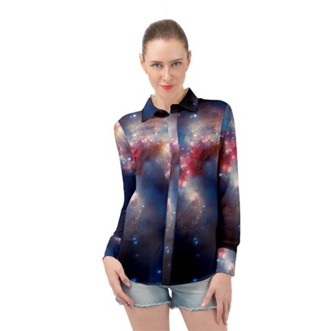 Galaxy Long Sleeve Chiffon Shirt by ExtraAwesomeSauce