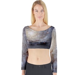 Spiral Galaxy Long Sleeve Crop Top by ExtraAwesomeSauce