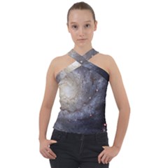 Spiral Galaxy Cross Neck Velour Top by ExtraAwesomeSauce