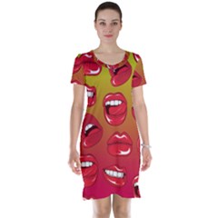 Hot Lips Short Sleeve Nightdress by ExtraAwesomeSauce