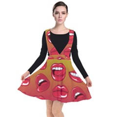 Hot Lips Plunge Pinafore Dress by ExtraAwesomeSauce