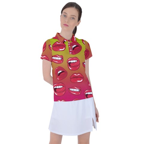 Hot Lips Women s Polo Tee by ExtraAwesomeSauce